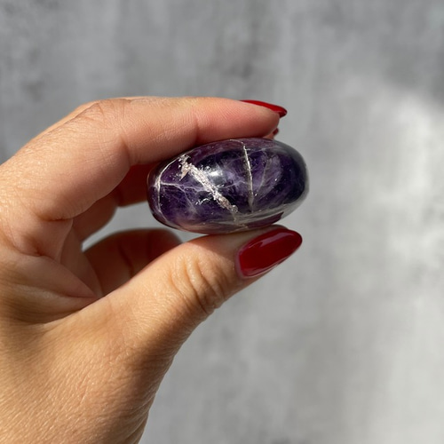 インド産アメジスト（紫水晶）】パームストーン 握り石 鉱物 天然石