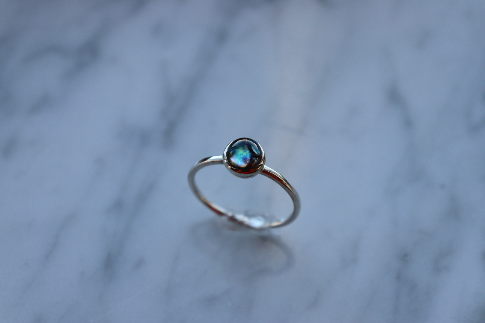 雨露花〜ametuyubana〜シェルとクォーツのring（18号）③