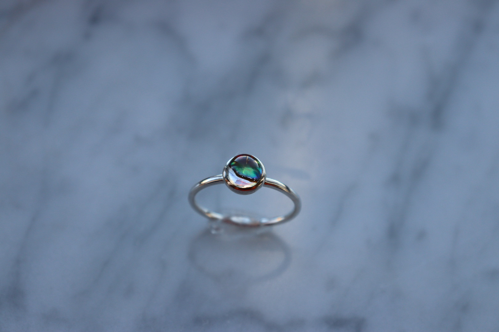 雨露花〜ametuyubana〜シェルとクォーツのring（16号）
