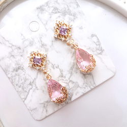 ラプンツェルカラー ピンクドロップ イヤーアクセサリー ♡ ピアス