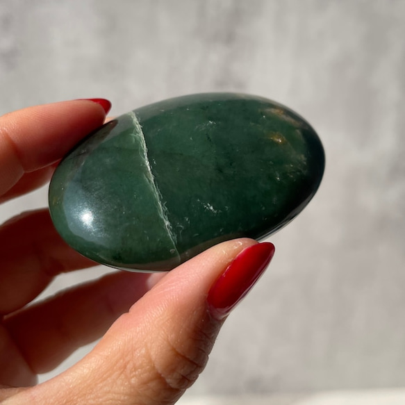 Green aventurine quartz【インド産 グリーンアベンチュリン】ジェイド パームストーン 砂金水晶 12枚目の画像