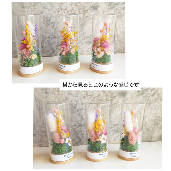 ガラスドームフラワー『 Petite Garden (A:ピンク系） 』 4枚目の画像
