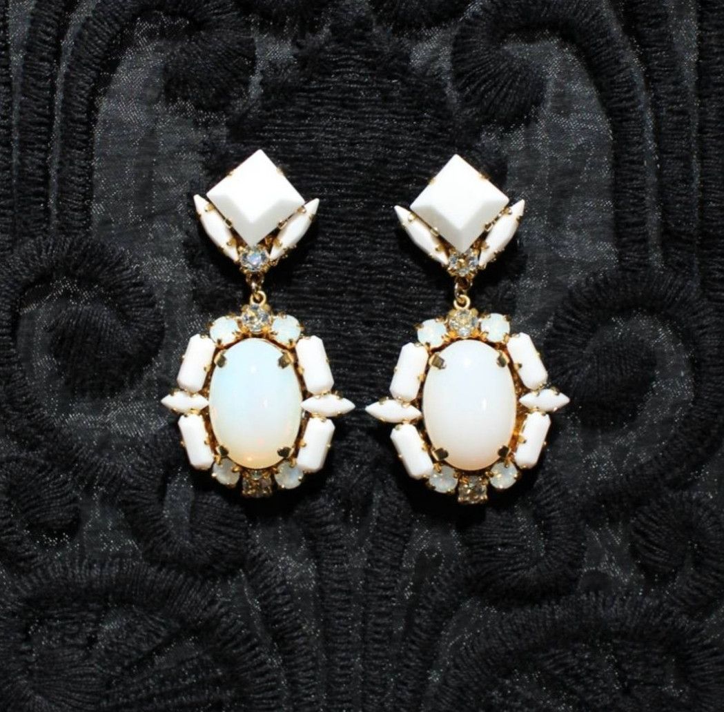 ヴィンテージスワロフスキー ホワイト キラキラ 大人アクセサリー ブライダル