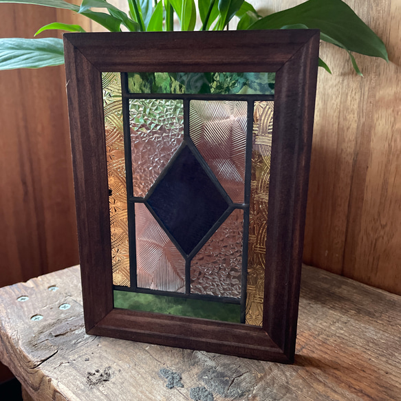 ステンドグラス パネル 大正ロマン クラシカルダイヤ その他インテリア