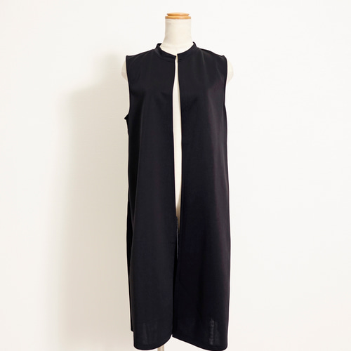 SALE】ジレ ロング バックプリーツ 切り替え ベスト CH_hdmn