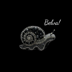 ビーズ刺繍のブローチ　-カタツムリ- snail 2枚目の画像