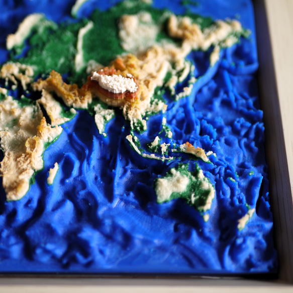 立体世界地図　2Lサイズ whiteフレーム 8枚目の画像