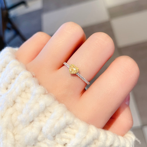 イエローダイヤモンドリングk18 イエローダイヤモンド K18/PTリング・フルリッテ