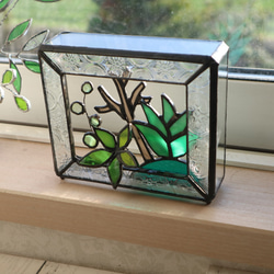 ガラスの植物・額縁仕立て 1枚目の画像