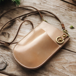 ヌメ革ナチュラル、大容量シザーケース ヌメ革ナチュラル、ローズ型押しベージュのシザーケース