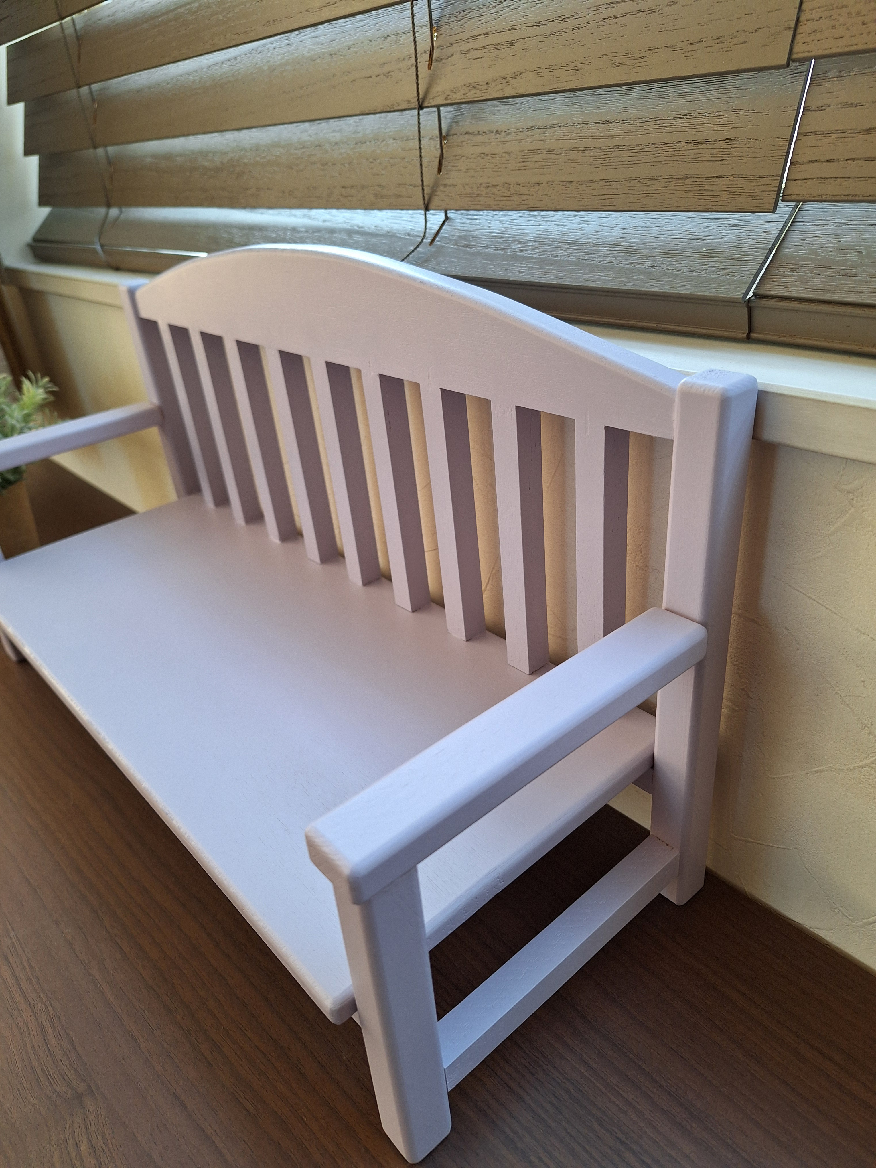 【受注製作】Msize 2人掛け ペールパープル ぬいぐるみ用 ベンチ