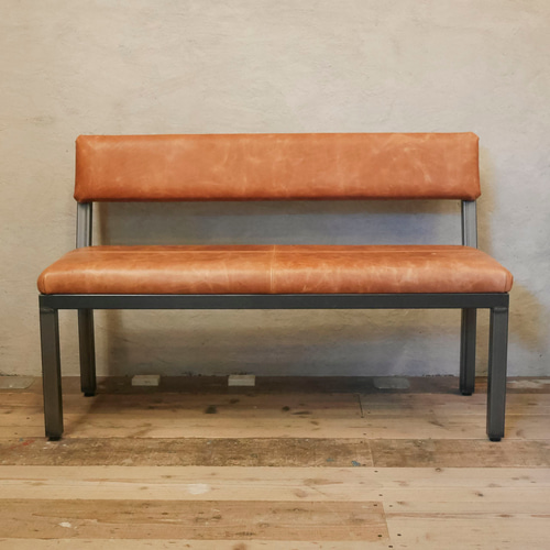 送料無料／[S.T Cushion Bench(背もたれ)]ダイニングベンチ レザー