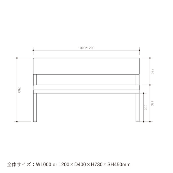 ＼送料無料／[S.T Cushion Bench(背もたれ)]ダイニングベンチ レザー W1000~1200-72_l- 8枚目の画像