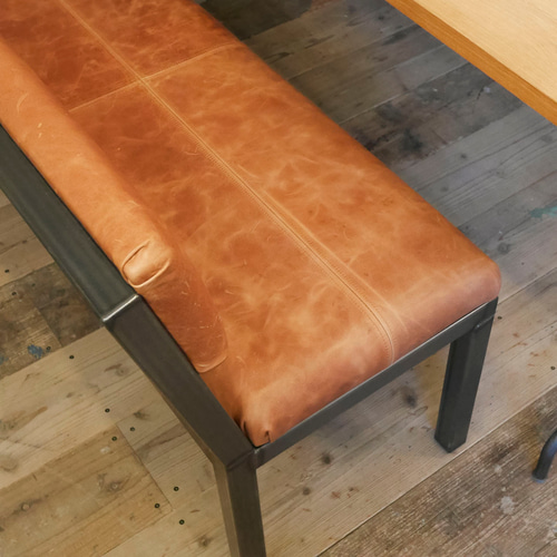 送料無料／[S.T Cushion Bench(背もたれ)]ダイニングベンチ レザー