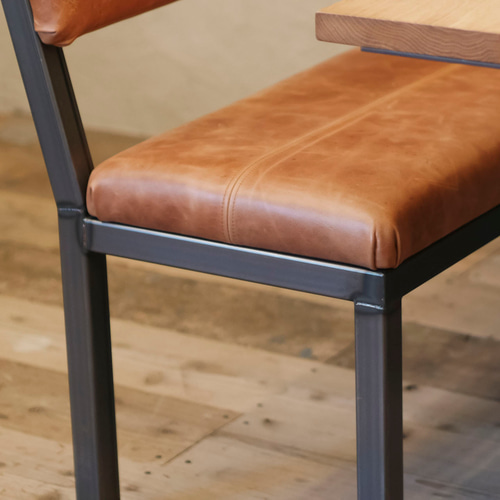 送料無料／[S.T Cushion Bench(背もたれ)]ダイニングベンチ レザー
