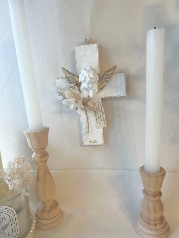 ［受注販売］祈♡幸♡扉　シャビーシック　天使　天使の十字架オブジェ　天使雑貨　天使の置き物　アンティーク 7枚目の画像