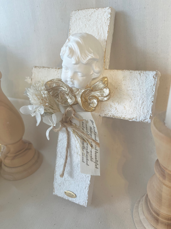 ［受注販売］祈♡幸♡扉　シャビーシック　天使　天使の十字架オブジェ　天使雑貨　天使の置き物　アンティーク 8枚目の画像