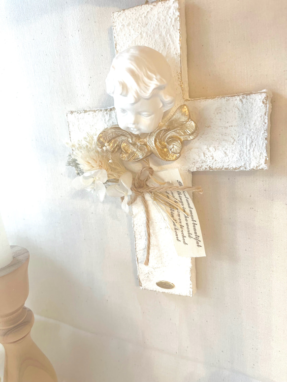 ［受注販売］祈♡幸♡扉　シャビーシック　天使　天使の十字架オブジェ　天使雑貨　天使の置き物　アンティーク 10枚目の画像