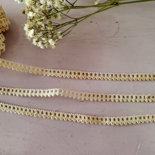 フランスアンティーク 極細5mm幅 レースブレード 50cm〜 レース Mon