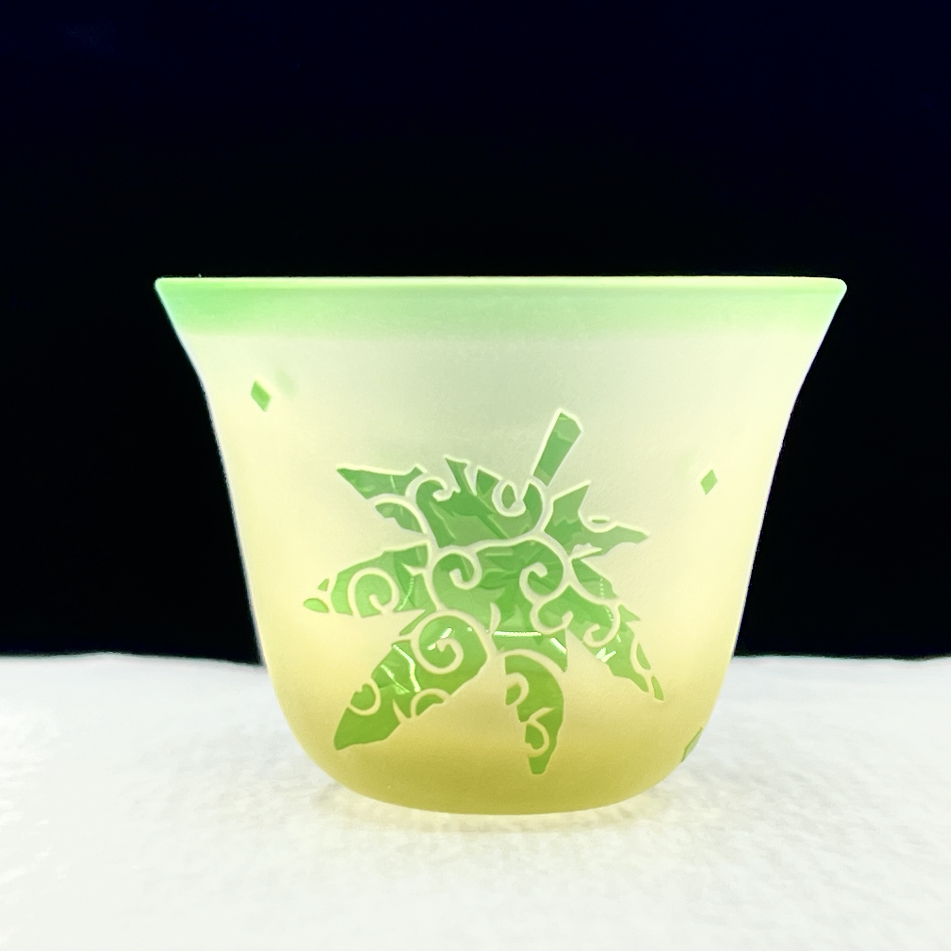 江戸切子抹茶椀 アンバーカラー 江戸切子抹茶椀 アンバーカラー