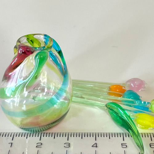 ガラスの虹色ちび花瓶♪ 一輪挿し・花瓶・花器 marucco 通販 17330225