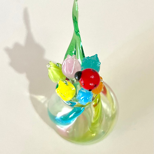 ガラスの虹色ちび花瓶♪ 一輪挿し・花瓶・花器 marucco 通販