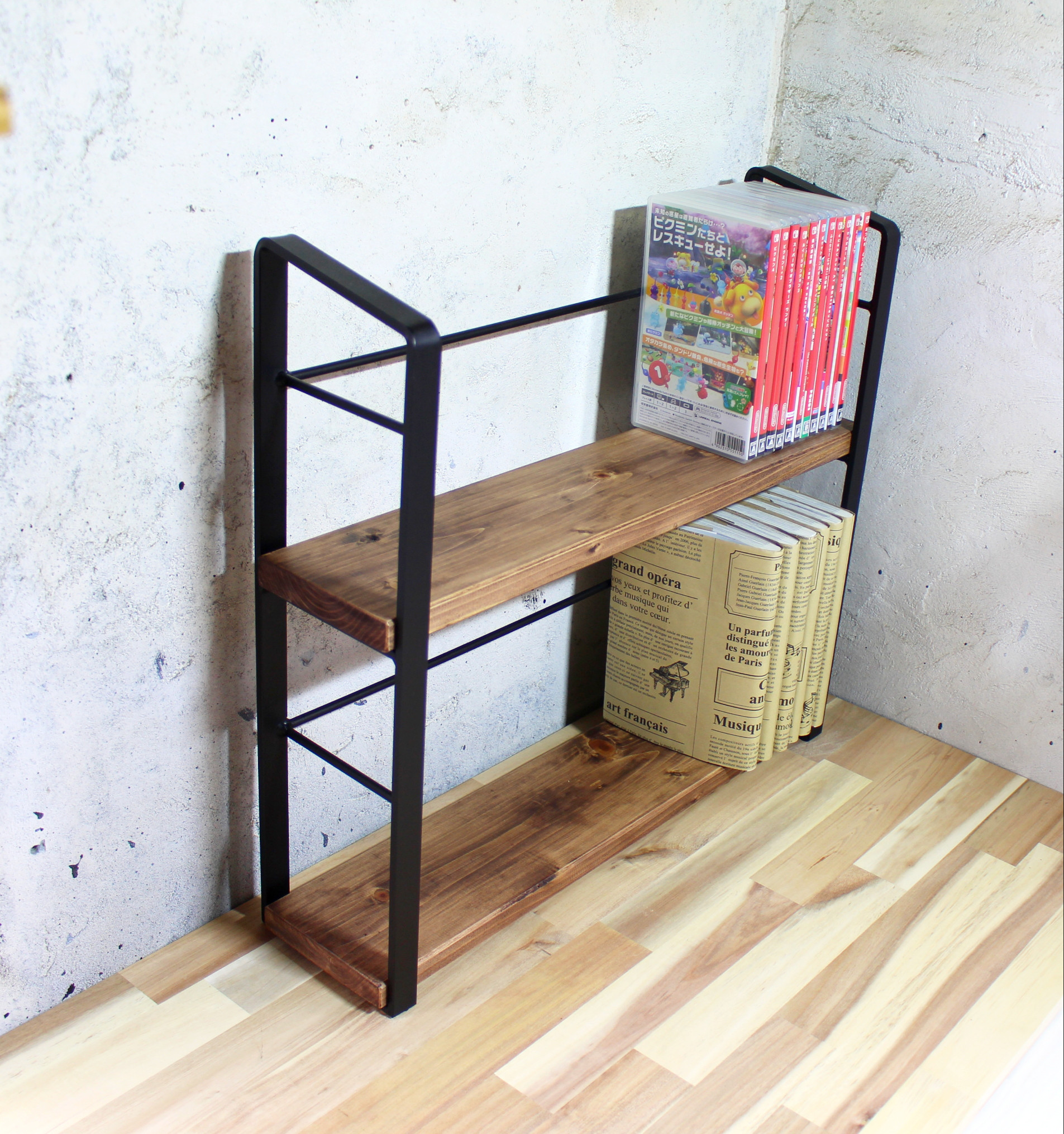 アイアン2段ブックスタンド・本棚