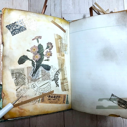 junk journal ジャンクジャーナル雑記帳　エフェメラセット付き 6da14d7bc05d331ce3b2f1c5c2e658