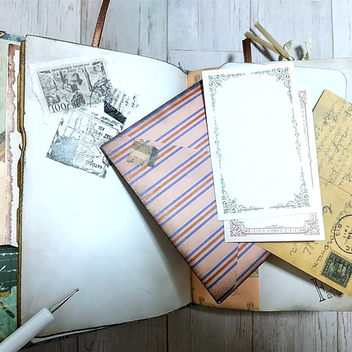 junk journal ジャンクジャーナル雑記帳　エフェメラセット付き ジャンクジャーナル雑記帳 junkjournal A4サイズ - メルカリ