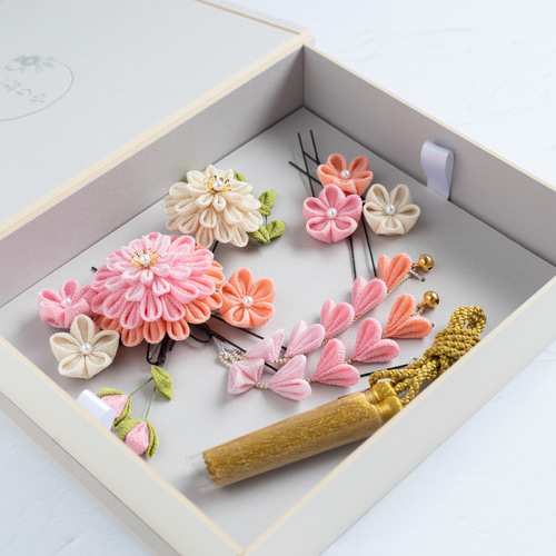 つまみ細工 髪飾り ピンク 成人式 卒業式 結婚式 753 振袖 和装