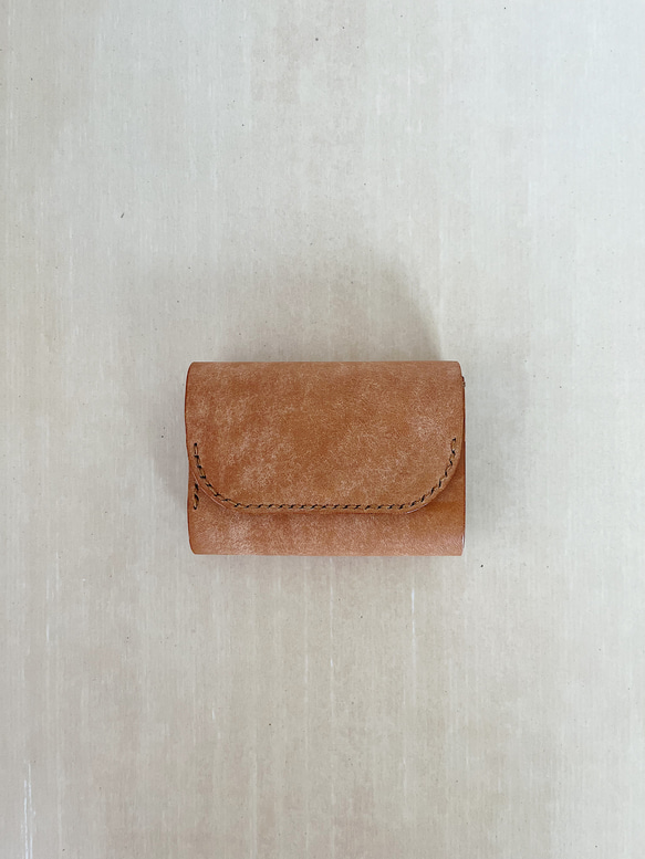 イタリアンレザーの三つ折り財布　ミニマル財布　三つ折り財布　プエブロ 1枚目の画像