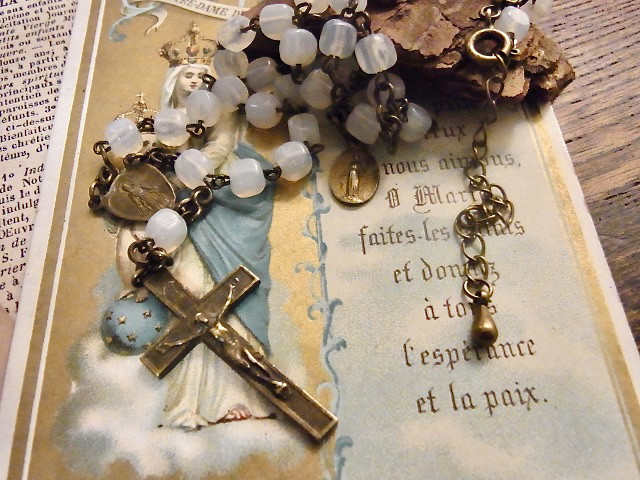 フランスアンティーク* ロザリオ クロス ネックレス*十字架*ヴィンテージ
