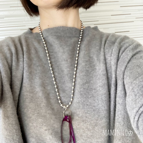 オールステンレス製 6mmボールチェーングラスホルダー メガネ