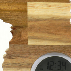 デジタル温・湿度計（時計付）マルチーズ【木製（アカシア集成材）】（置き・掛け兼用） 13枚目の画像