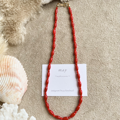 SALE‼️赤珊瑚のチョーカーネックレス ネックレス・ペンダント