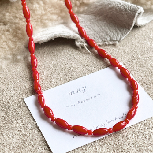 SALE‼️赤珊瑚のチョーカーネックレス ネックレス・ペンダント m.a.y.