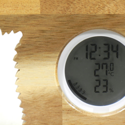 デジタル温・湿度計（時計付）アメリカン・コッカー・スパニエル【木製（アカシア集成材）】（置き・掛け兼用） 13枚目の画像