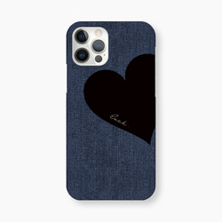 Big Heart♡Denim　スマホケース　iPhoneケース　文字入れ 6枚目の画像