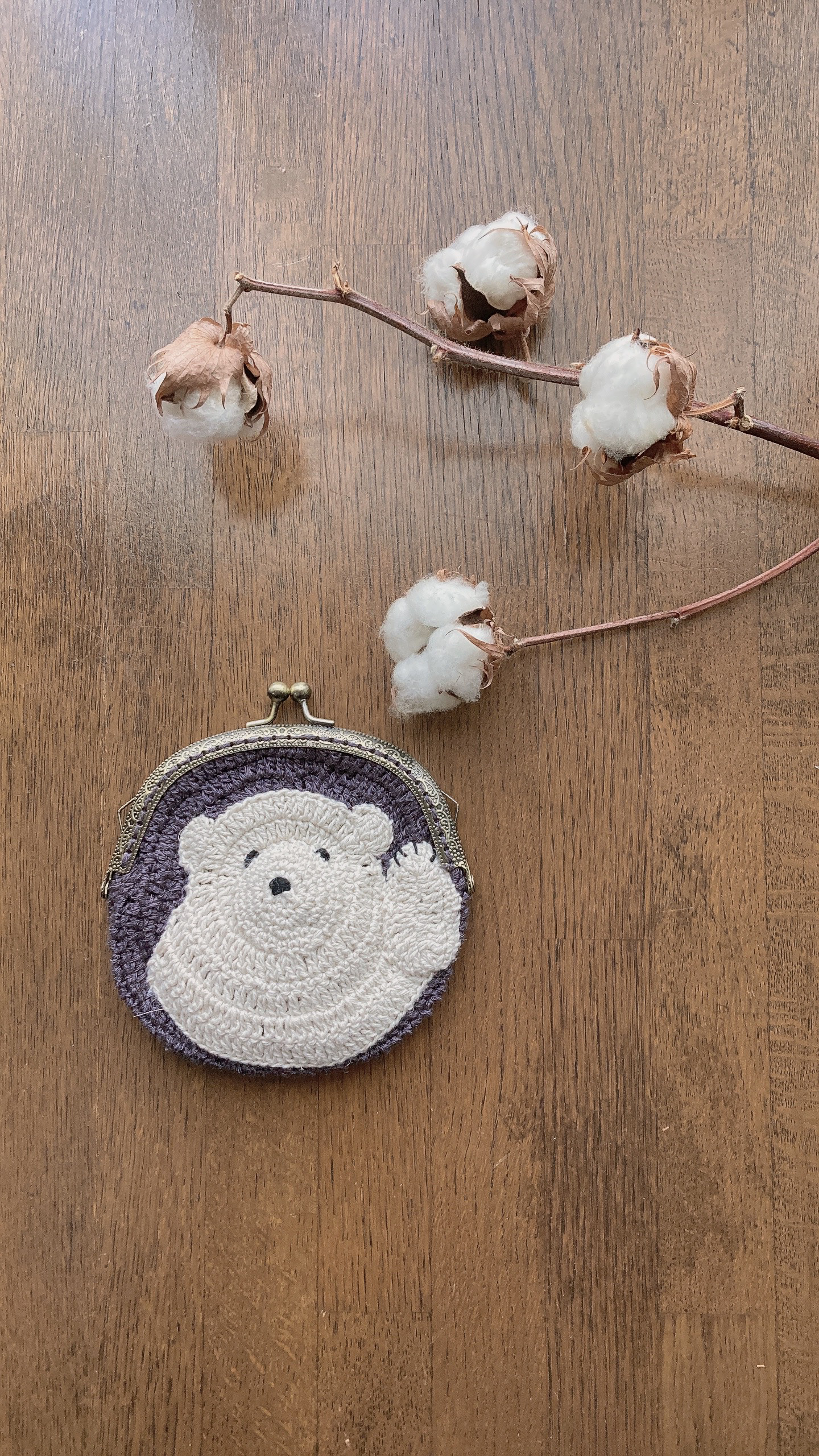 編みぐるみ　天使　ペア　10.5がま口　２個　ポーチ　小物入り