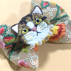 【dressy/猫/きび】刺繍ポニーフック 3枚目の画像