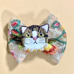 【dressy/猫/きび】刺繍ポニーフック 2枚目の画像