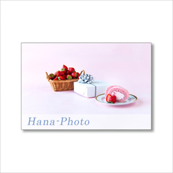 1625) バスケットの苺とロールケーキ   ポストカード5枚組 5枚目の画像