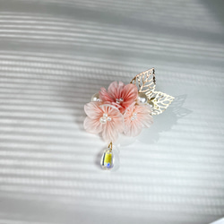 【薄桜クリップ】正絹つまみ細工の桜ヘアクリップ 4枚目の画像