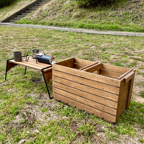 収納BOXのフタがローテーブルに❗No.6 アウトドア キャンプ