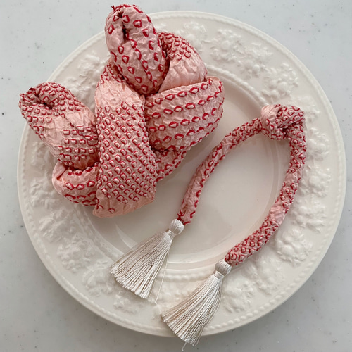 七五三 髪飾り かのこ ちんころセット 正絹 ピンク色 ヘッドドレス