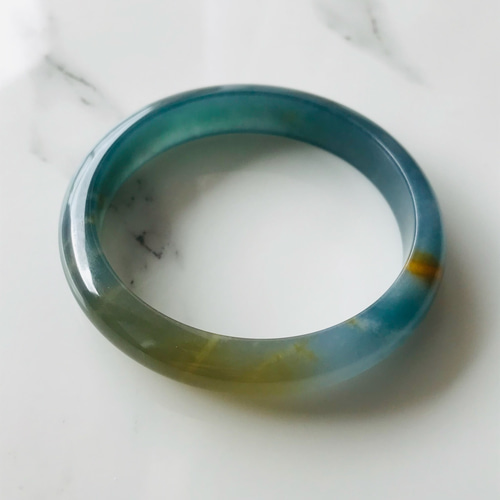 B4010-023】ジェイド 翡翠 ヒスイ バングル 一点もの グアテマラ