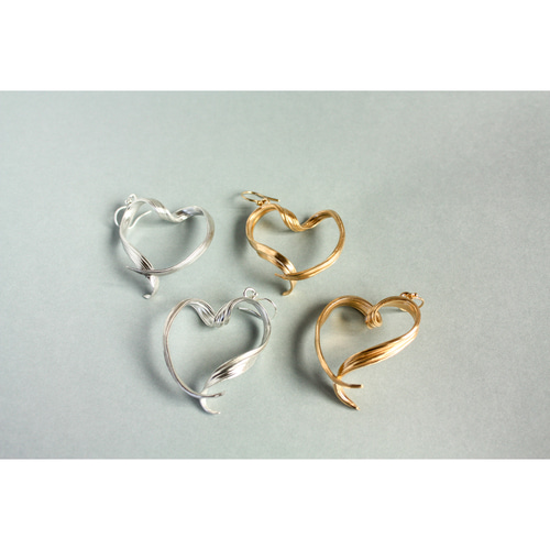 ティファニー ハート クリア クォーツ ドロップ ピアス 925