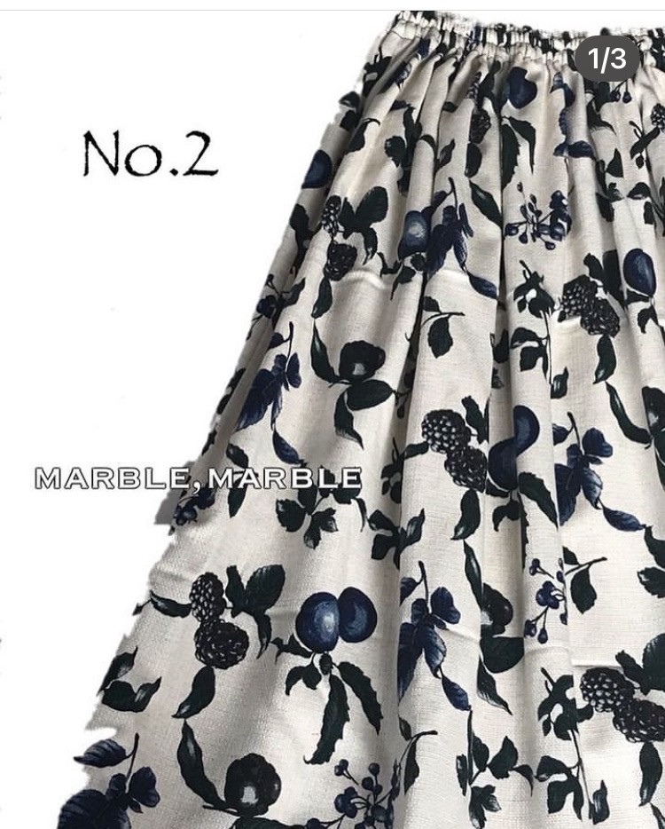 ラスト一点 受注制作 フルーツスカート ギャザースカート　大人スカート　ベリースカート