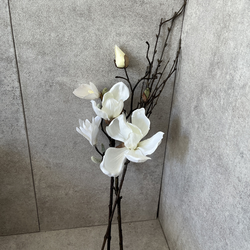 A3本セット 造花 木蓮 マグノリア ホワイト アーティフィシャル