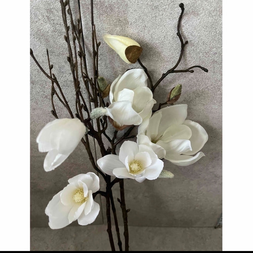 A3本セット 造花 木蓮 マグノリア ホワイト アーティフィシャル